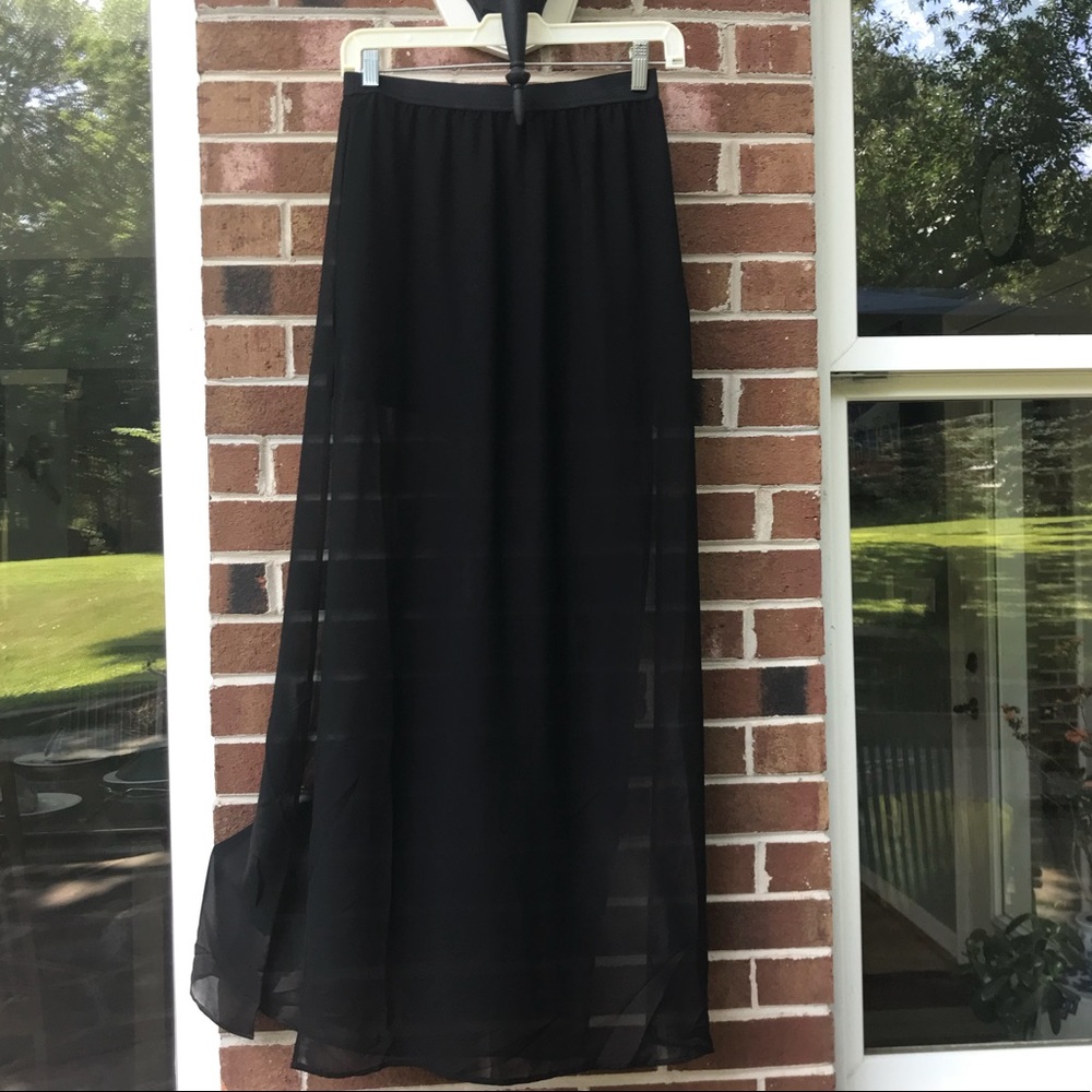 Sheer Black Maxi Skirt